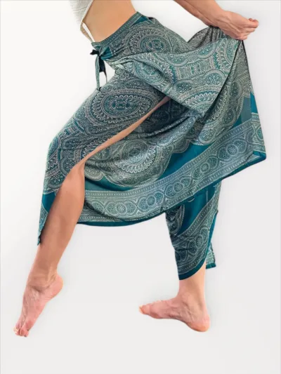 Wrap Pants - Mint Pattern